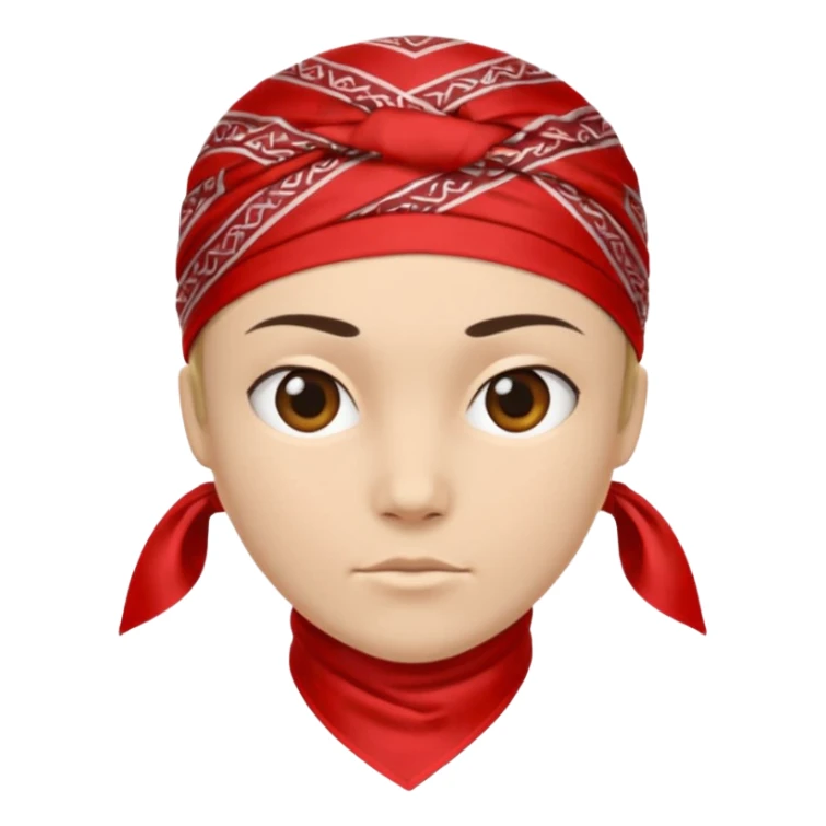 head bandana,Red, Negative: Character. sticker