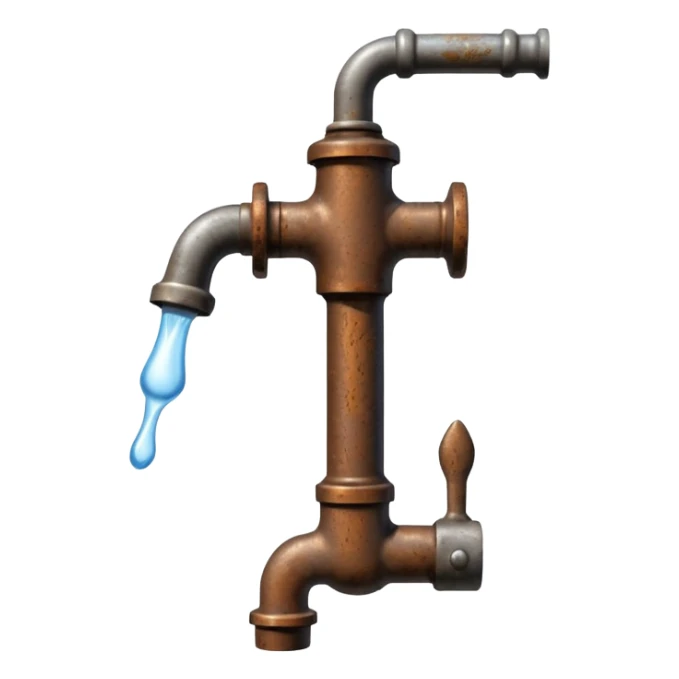 
water pouring from an OLD tap, 1980 sticker