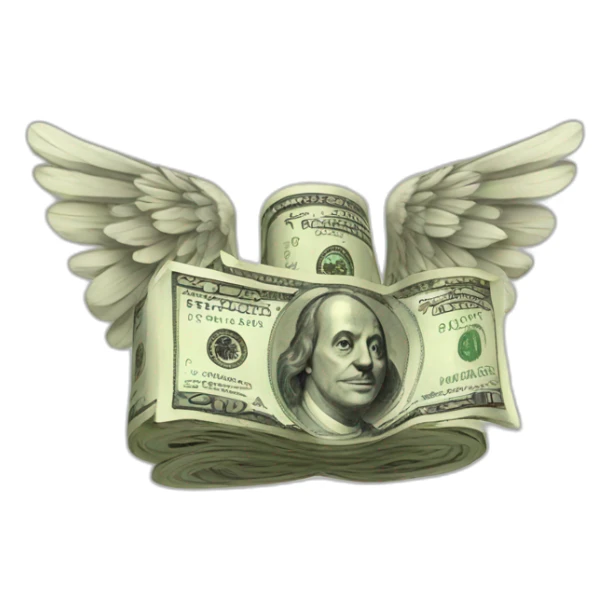 banded money with wings sticker