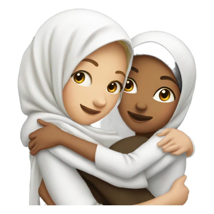Two girls covered with Muslim women hugging sticker