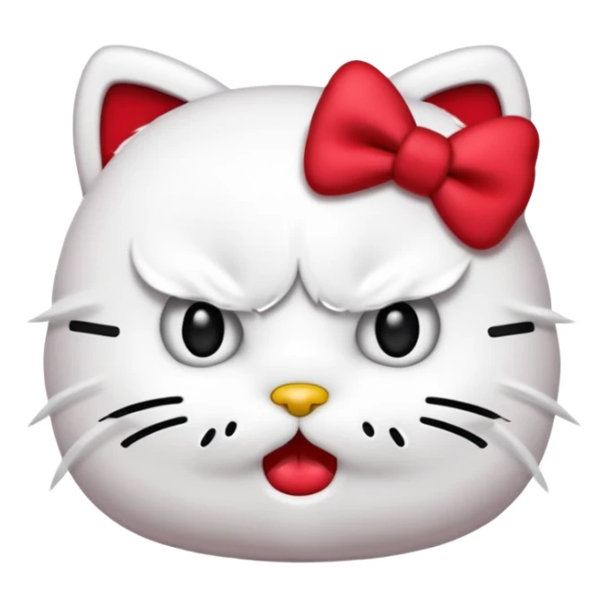Angry hello Kitty with a band over her mouth sticker