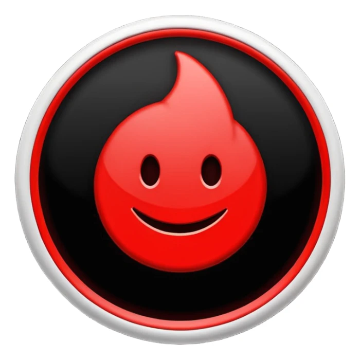 Círculo totalmente negro, adentro del círculo un símbolo de encendido y apagado en color blanco a un lado del símbolo la letra N el color rojo sticker