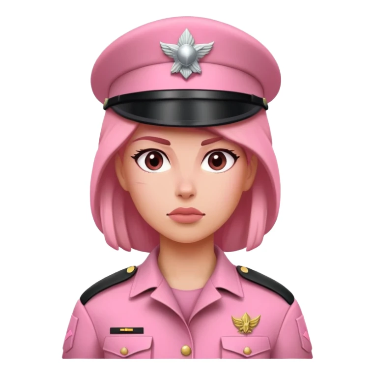 Pink red woman soldier power sticker
