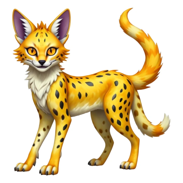 Epic Edgy Colorful ethereal eldritch Sergal-Serval-Fionbri sticker