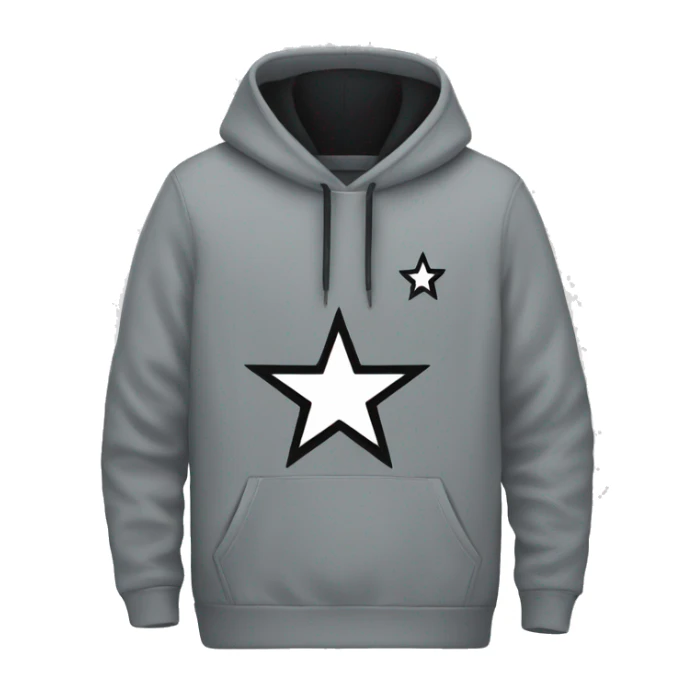 Gray Nike hoodie with a black star  sticker