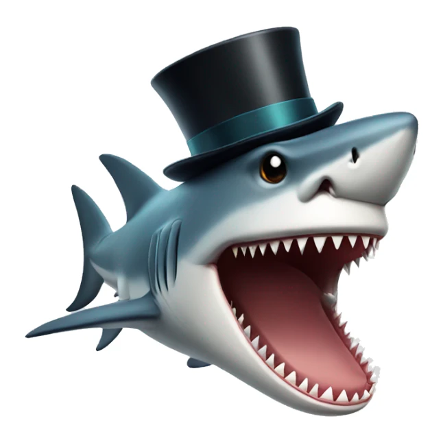 shark with tophat sticker
