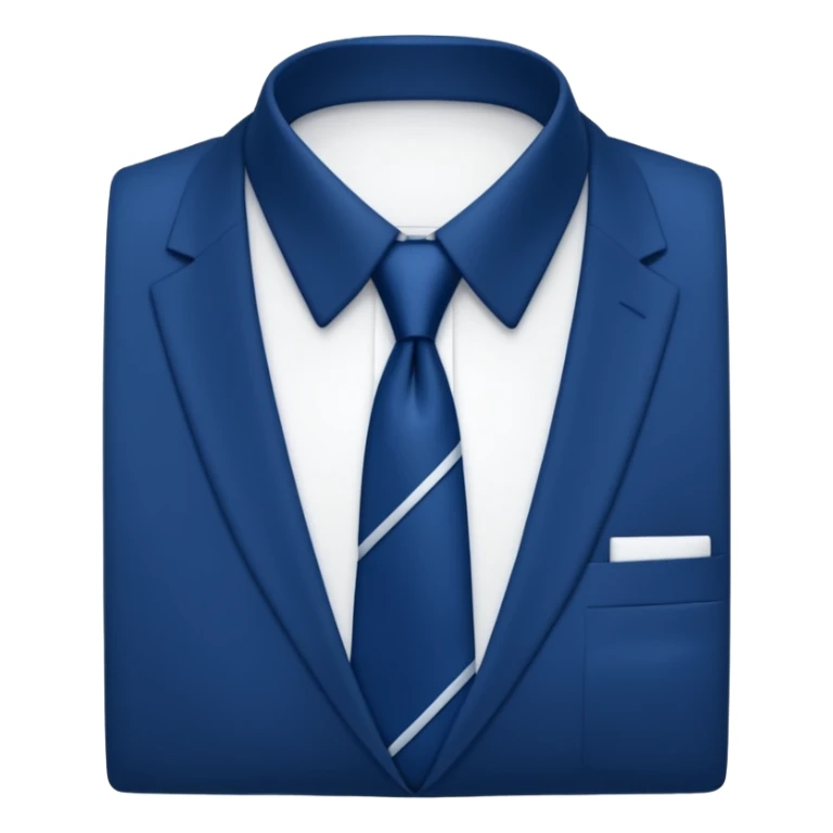 men's blue tie on white shirt, minimalism, no emojis or faces, iOS emoji style sticker