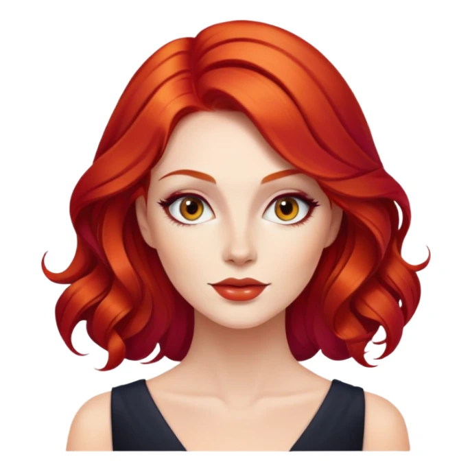 beautiful woman with vibrant red hair styled elegantly sticker