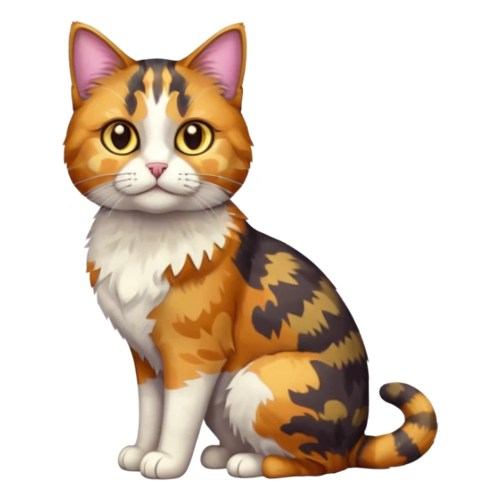 full body colourful light patched calico tabby cat with hazel eyes sticker