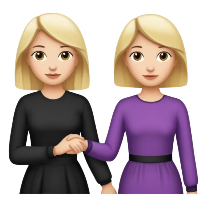 blonde woman holding hands with a dark-haired woman sticker
