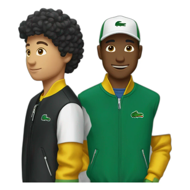 Lacoste latin two friends with black windbreaker sticker