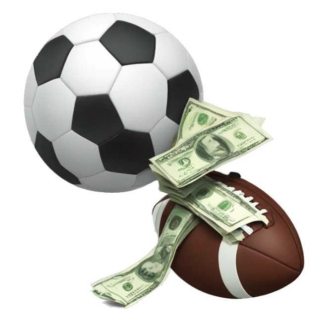 football with the money sign on it sticker