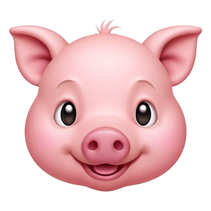 Cinematic Comical Piglet Portrait Emoji, Head tilted dramatically with an exaggeratedly amused expression, featuring a strikingly soft rosy-pink hide with a tiny, playful snout, wide, expressive beady eyes filled with playful disbelief, Simplified yet hilariously expressive features, highly detailed, glowing with a slightly sassy glow, high shine, dramatic yet playful, stylized with an air of cheeky mischief, bright and endearing, soft glowing outline, capturing the essence of a spirited and over-the-top piglet, so meme-worthy it feels like it could squeal its way into internet fame instantly! sticker