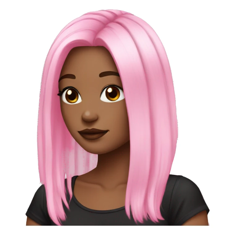 pink and black hair SCENE girl sticker