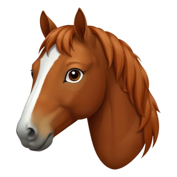 Chestnut horse with white stripe on nose and chestnut mane sticker