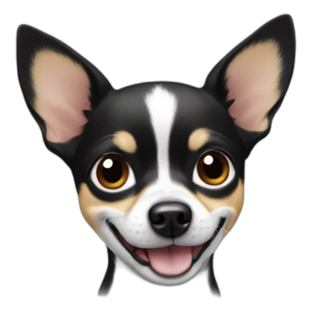 chihuahua black and white smile sticker