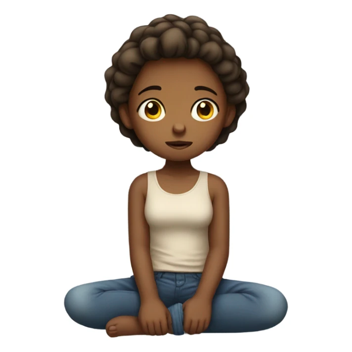 Girl with a stomach ache  sticker