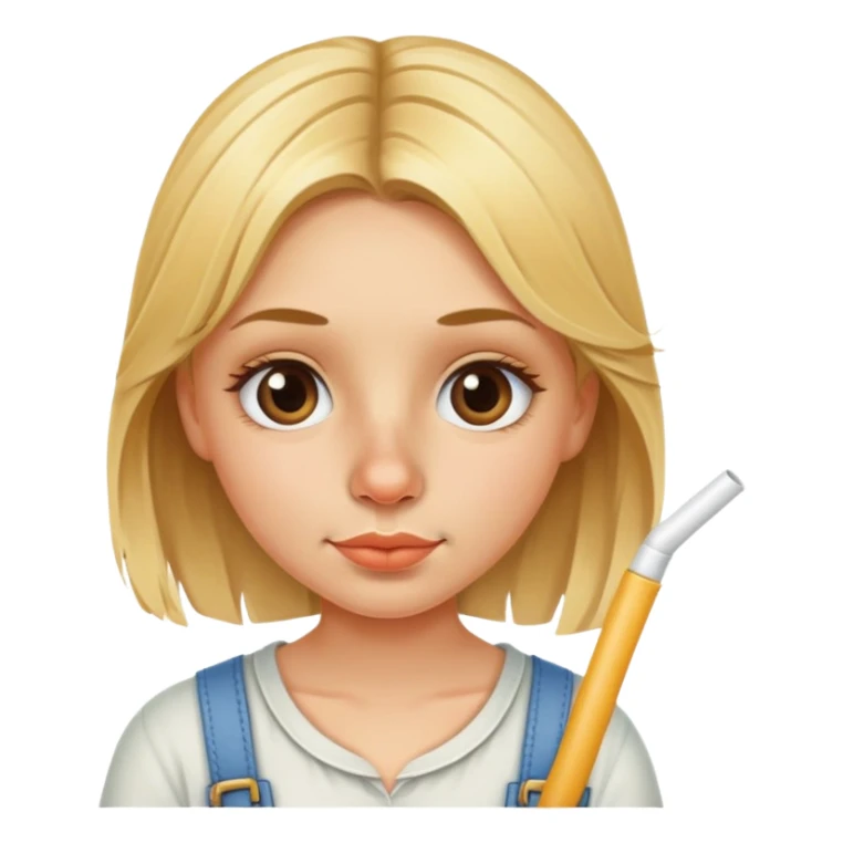 blonde girl straw in nose sticker