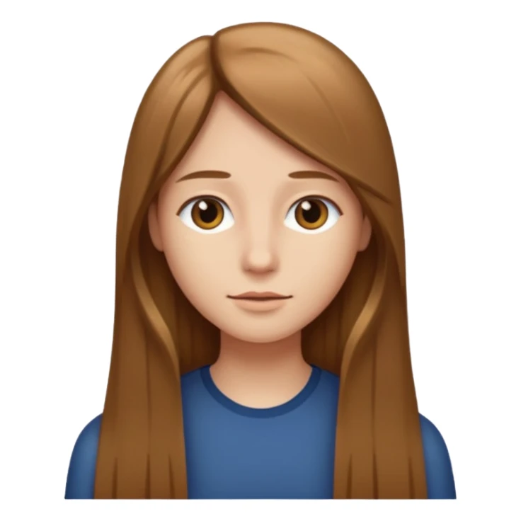 I capelli devono essere lunghi lisci castano chiaro  sticker