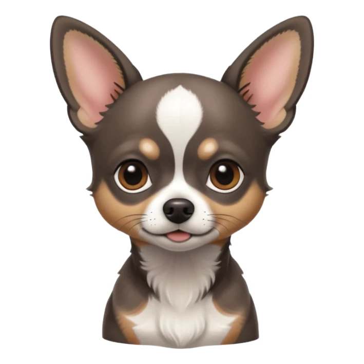 Very Dark graphite Chihuahua with white markings sticker