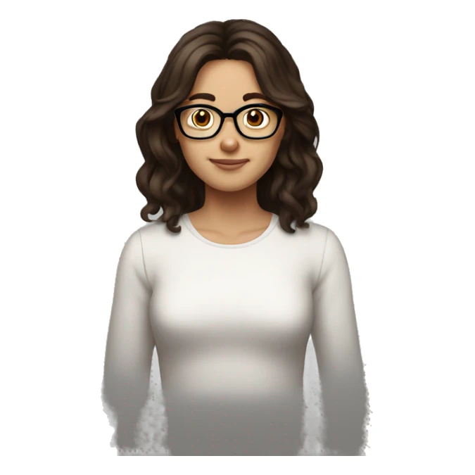 Brunette, medium length hair, brown eyes, sometimes I can wear glasses sticker