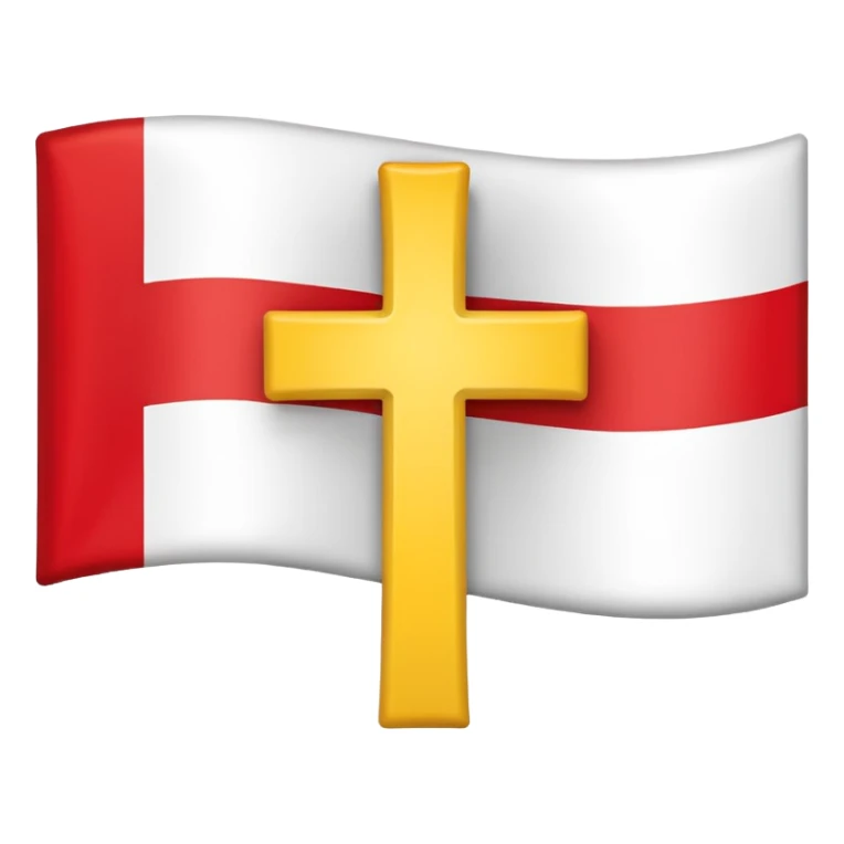 create a flag where the layout is like georgian one big cross for corner. the big cross i want is yellow  sticker