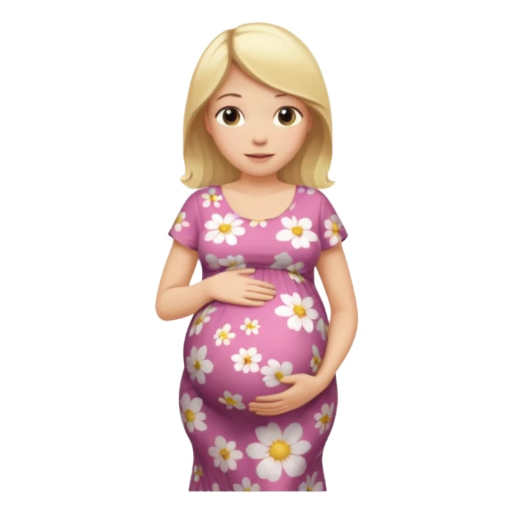 Pregnant woman blonde hair sticker