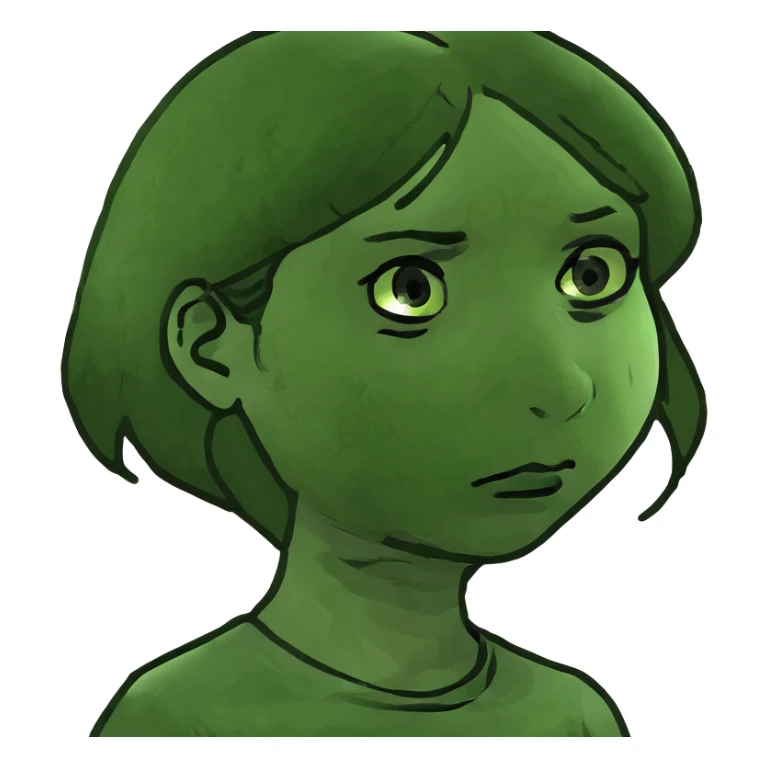 Sad lonely tan girl sticker