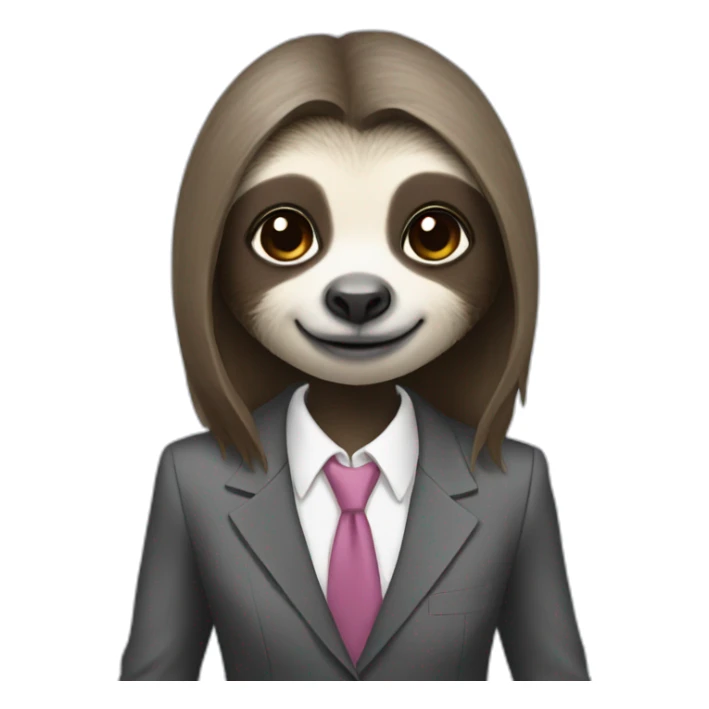 Sloth girl in a suit sticker