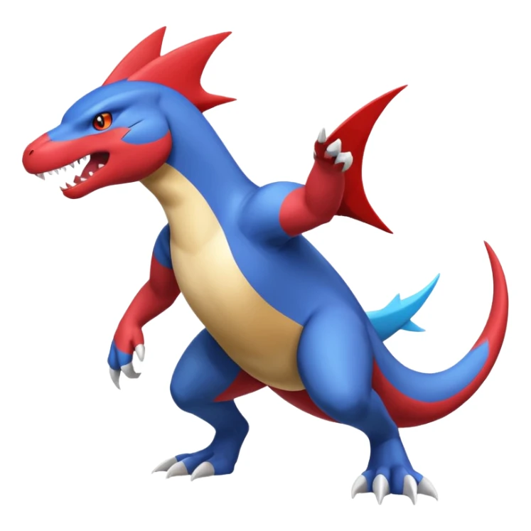 Garchomp-Salamence-Wolf-Latios-fusion, full body  sticker
