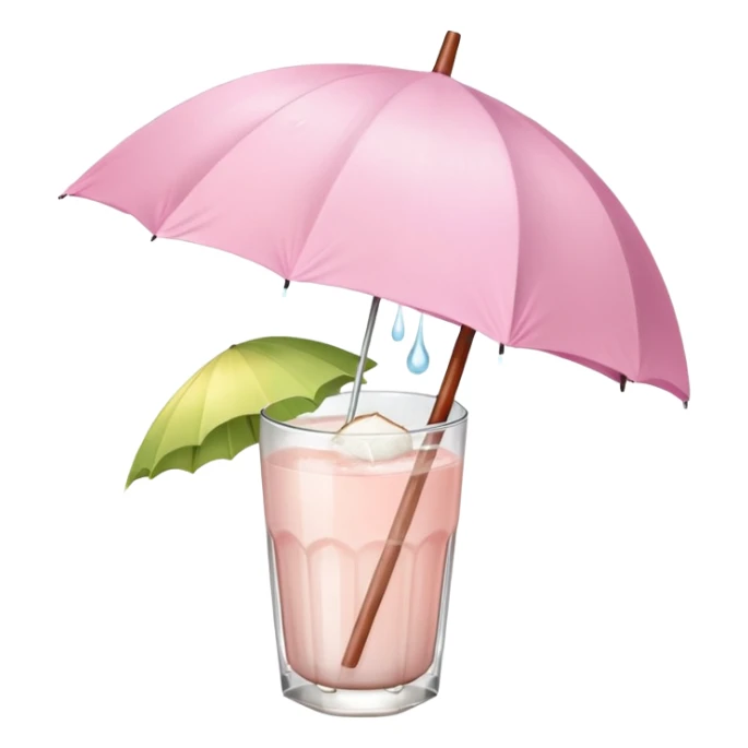 coconut drink with light pink umbrella sticker