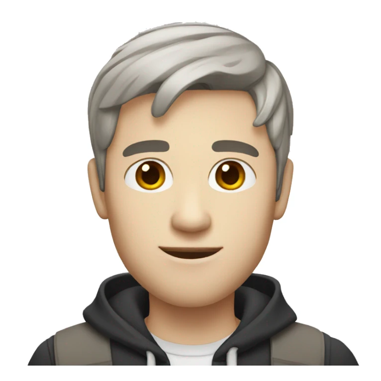 Guy with a white skin and medium-short brown hair sticker