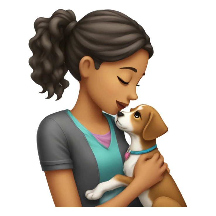 Girl kissing dog sticker