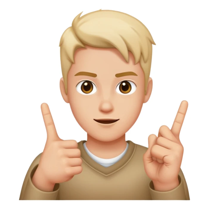 Person doing gen-z finger guns sticker