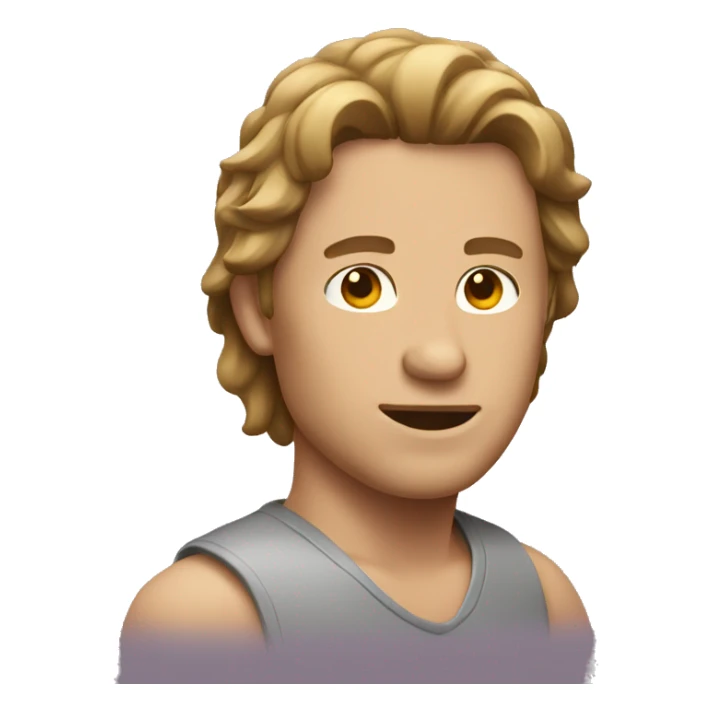 Men with mullet and short brwon hair sticker