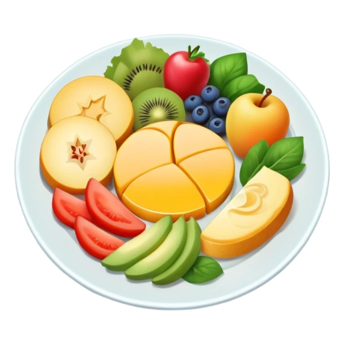 colorful balanced meal with nutrients for vitality and energy sticker