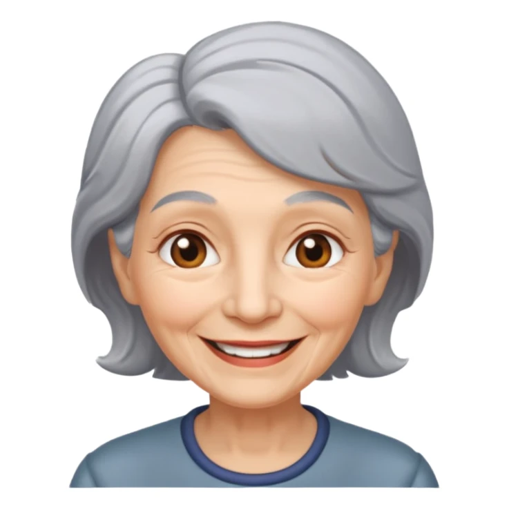 grey hair old woman sticker