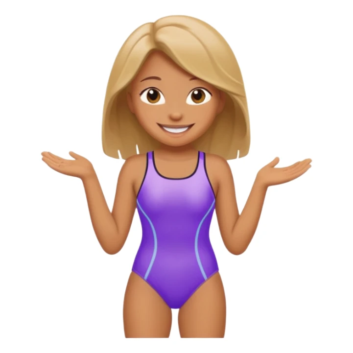 A cartoon girl in swimsuit sticker