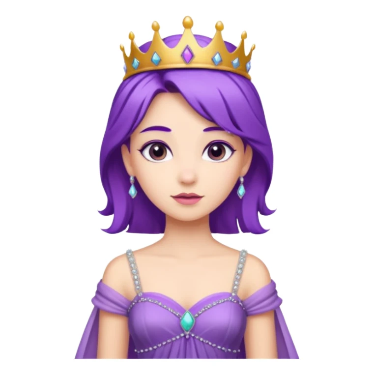 Princesses with Purple Hair in Gown with Tiara sticker