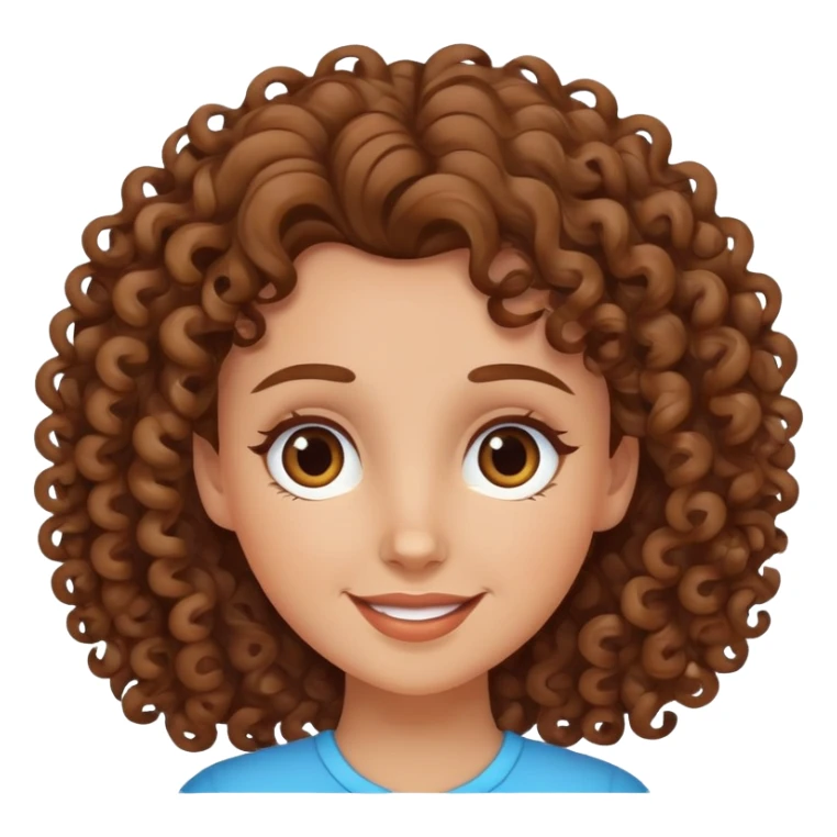 Garota de cabelos cacheados castanho garota branca feliz sticker