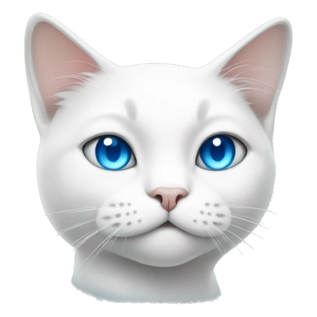 White cat with blue eyes smoking  sticker