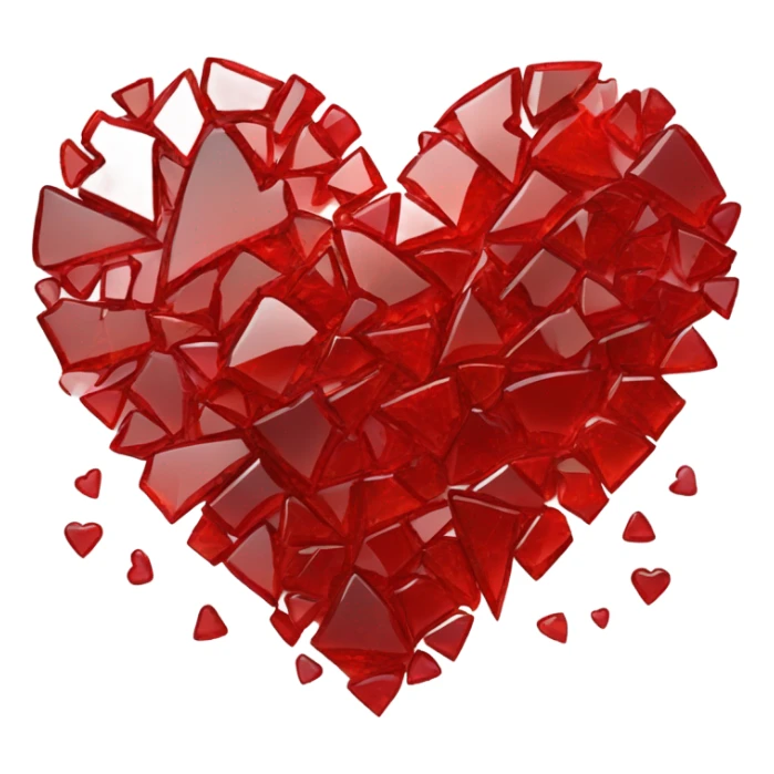broken glass red heart full of broken red glass sticker