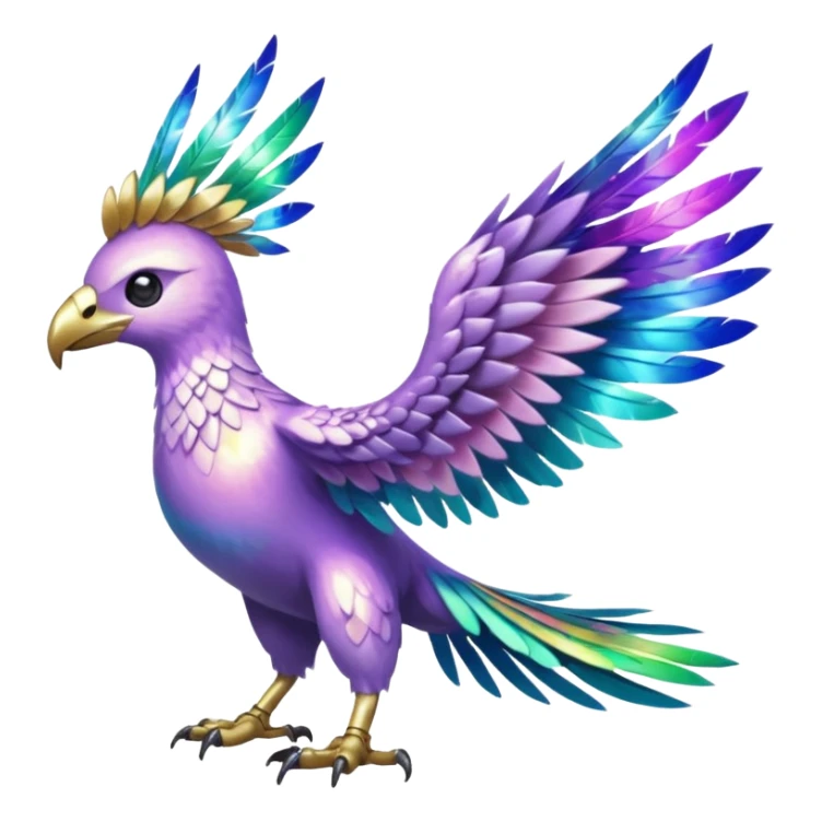 Broad-Winged Lofty Feathery High-Altitude Pokémon-Fakémon-Digimon-Creature, (full body) sticker