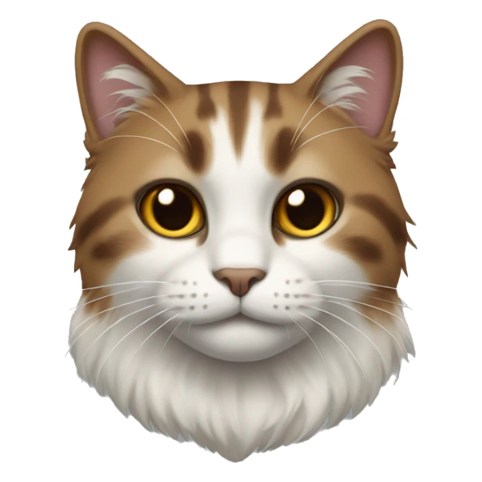 Cat with brown white and black fur sticker