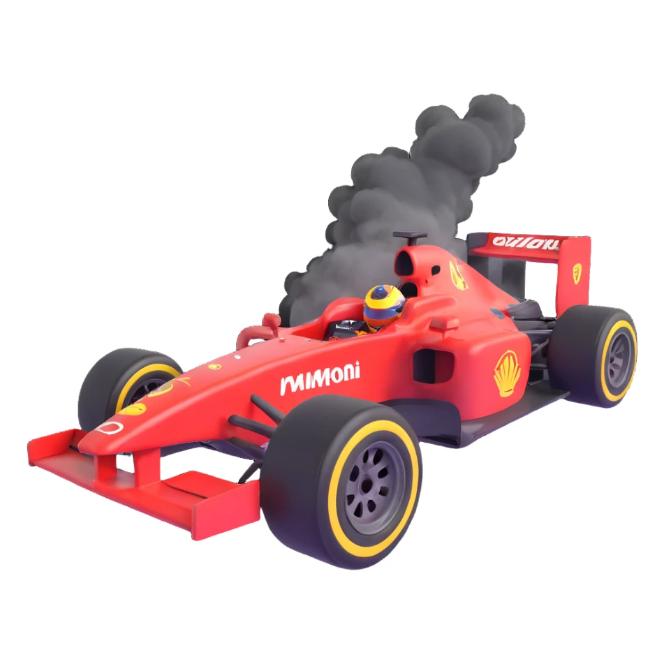 wheel of a Formula 1 race car doing a burnout with smoke and motion, dynamic, detailed sticker