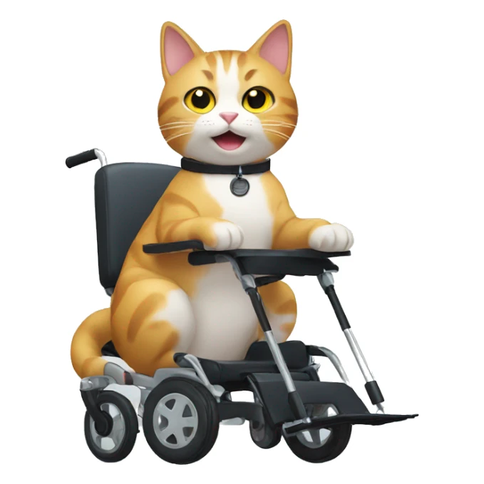 Cat in a electric wheelchair  sticker