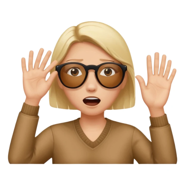 shocked face but using one hand to pull sunglasses off. only half of their eyes will be visible
 shocked face but using one hand to pull sunglasses off. only half of their eyes will be visible sticker