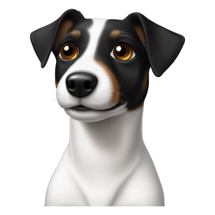 All Black Jack Russell Terrier no brown no white  sticker