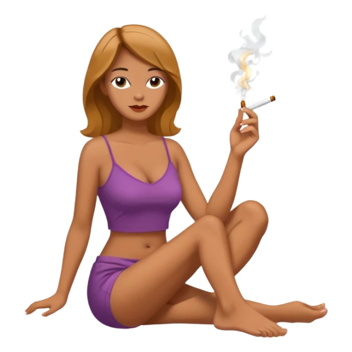 femme pieds nus qui fume sticker