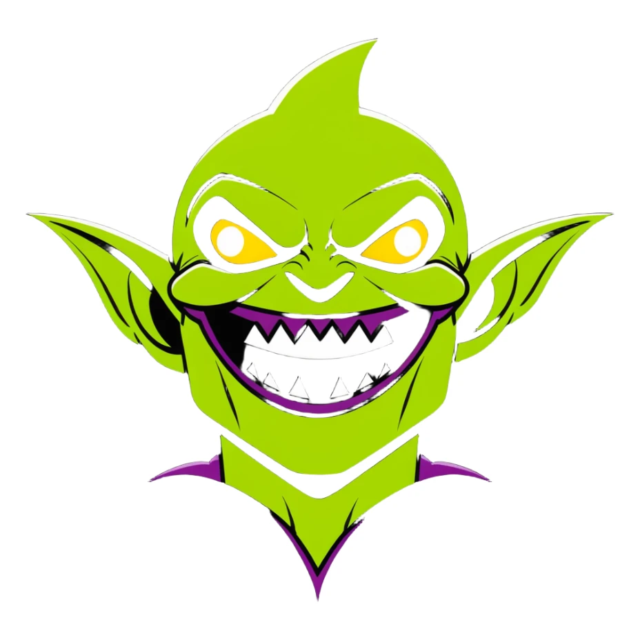 green goblin worshipping the sun sticker